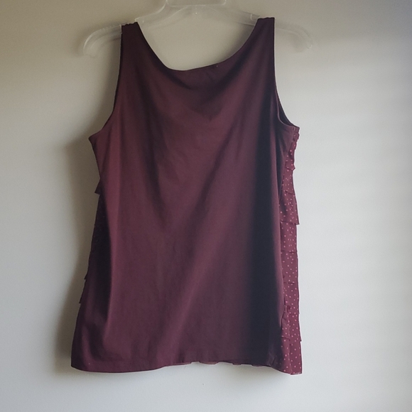 Maroon Ruffled Tank - Picture 4 of 6